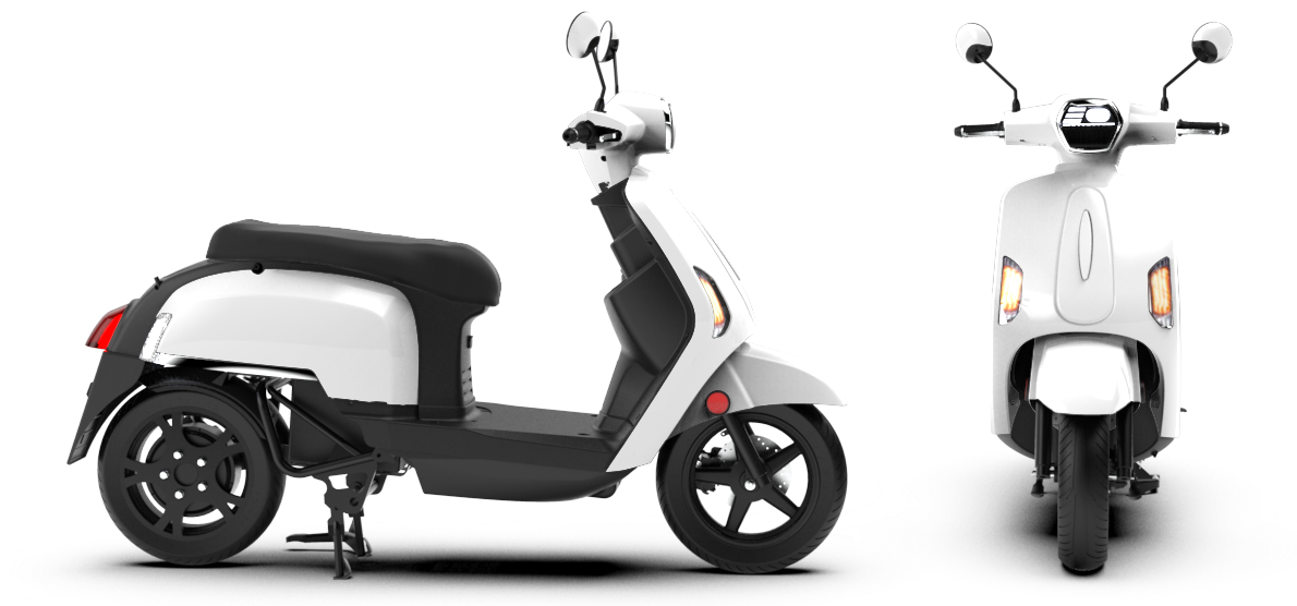 Scooter électrique Mob-ion AM1 blanc biplace selle noire
